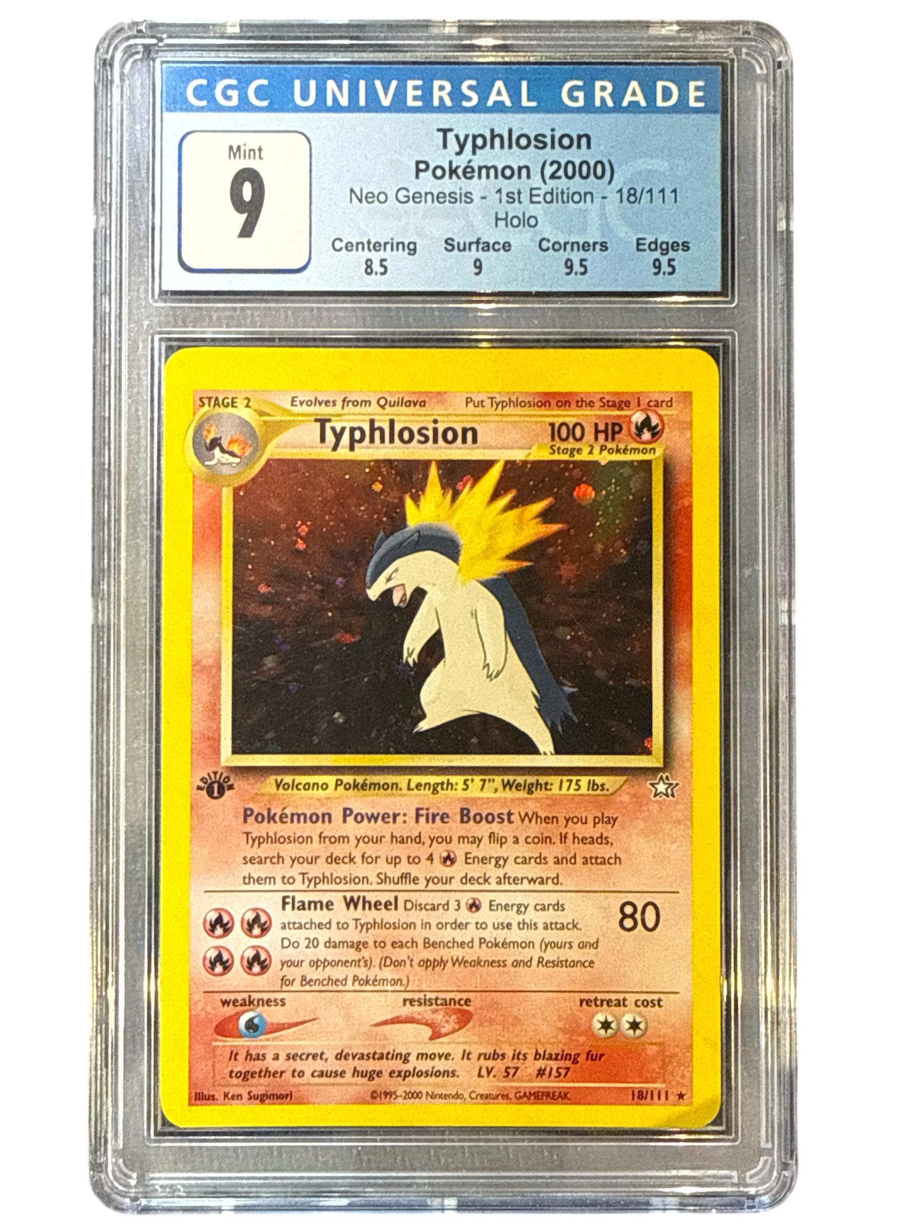Neo Genesis  018/111 CGC9 #3783224002 Typhlosion (18)  - 1st Edition Holofoil - Holo Rare