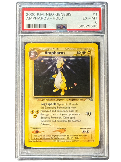 Neo Genesis  001/111 PSA6 #68929603 Ampharos  - Unlimited Holofoil - Holo Rare