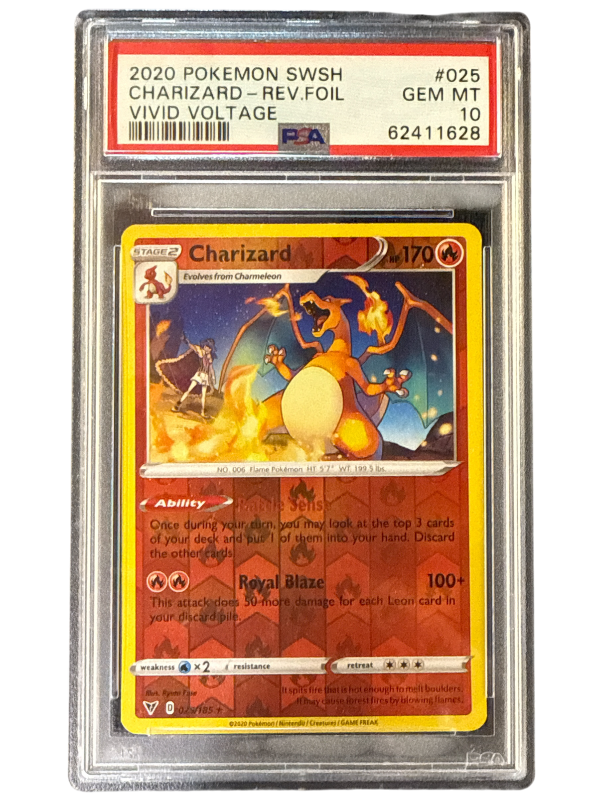 SWSH04 Vivid Voltage  025/185 PSA10 #62411628 Charizard  - Reverse Holofoil - Rare