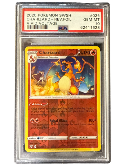 SWSH04 Vivid Voltage  025/185 PSA10 #62411628 Charizard  - Reverse Holofoil - Rare