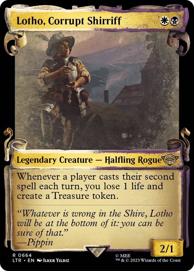 The Lord of the Rings: Tales of Middle-earth - (LTR-664) - Lotho, Corrupt Shirriff (Showcase Scrolls): (Showcase)