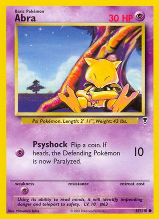 Legendary Collection  067/110 Abra  - Reverse Holofoil - Common