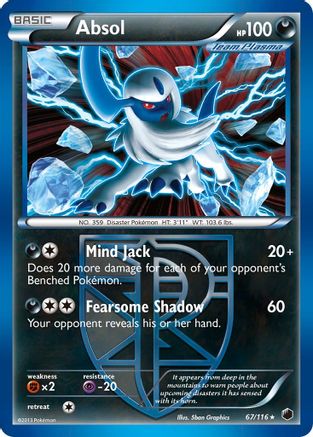Plasma Freeze  067/116 Absol (Team Plasma)  - Holofoil - Holo Rare