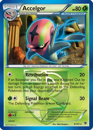 Plasma Blast  008/101 Accelgor (Team Plasma)  - Reverse Holofoil - Rare