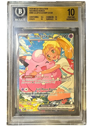 ME Ascended Heroes  280/217 BGS10 PRISTINE #0020458227 Lillie's Clefairy ex  - Holofoil - Special Illustration Rare