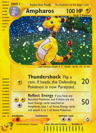 Aquapolis  0H1 Ampharos (H1)  - Holofoil - Holo Rare