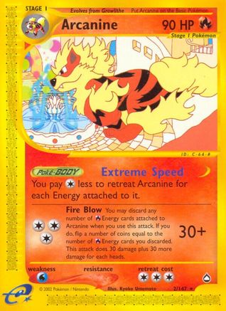 Aquapolis  002 Arcanine  - Rare