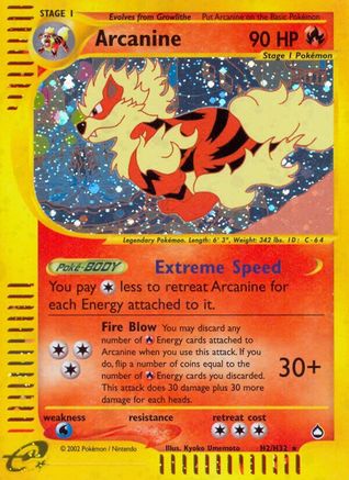 Aquapolis  0H2 Arcanine (H2)  - Holofoil - Holo Rare