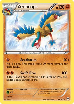 Plasma Blast  054/101 Archeops  - Reverse Holofoil - Holo Rare