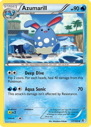 Boundaries Crossed  037 Azumarill  - Reverse Holofoil - Uncommon