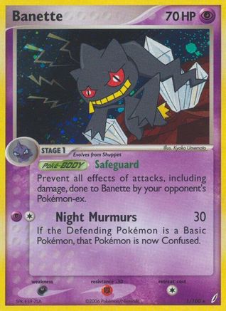 Crystal Guardians  001/100 Banette  - Holofoil - Holo Rare