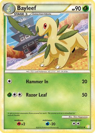 HeartGold SoulSilver  035 Bayleef  - Reverse Holofoil - Uncommon