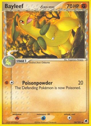 Dragon Frontiers  026 Bayleef (Delta Species)  - Reverse Holofoil - Uncommon