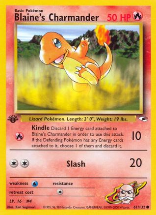 Gym Heroes  061/132 Blaine's Charmander  - Unlimited - Common