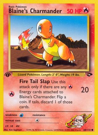 Gym Challenge  060/132 Blaine's Charmander  - Unlimited - Common