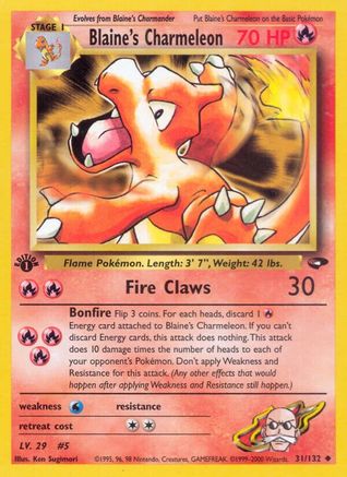 Gym Challenge  031/132 Blaine's Charmeleon  - Unlimited - Uncommon