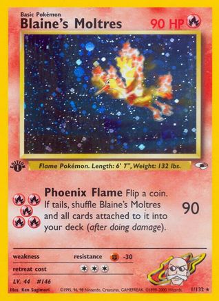 Gym Heroes  001/132 Blaine's Moltres  - 1st Edition Holofoil - Holo Rare