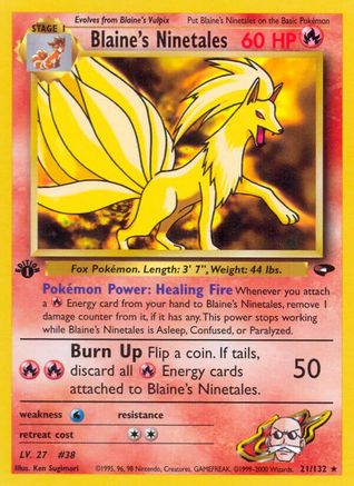 Gym Challenge  021/132 Blaine's Ninetales  - Unlimited - Rare