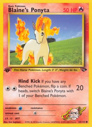 Gym Challenge  064/132 Blaine's Ponyta  - Unlimited - Common
