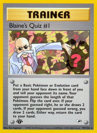 Gym Heroes  097/132 Blaine's Quiz #1  - Unlimited - Rare