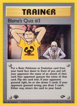 Gym Challenge  112/132 Blaine's Quiz #3  - 1st Edition - Uncommon
