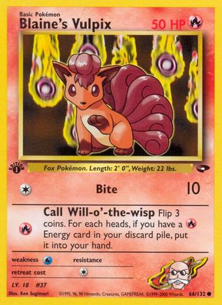 Gym Challenge  066/132 Blaine's Vulpix  - Unlimited - Common