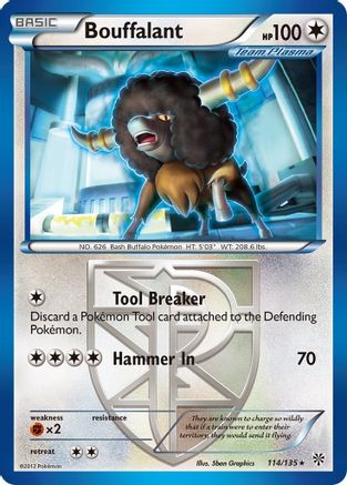 Plasma Storm  114 Bouffalant (Team Plasma)  - Reverse Holofoil - Rare