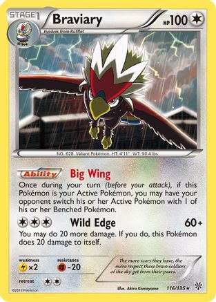 Plasma Storm  116 Braviary  - Reverse Holofoil - Rare