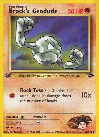 Gym Challenge  068/132 Brock's Geodude  - 1st Edition - Common