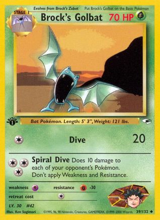Gym Heroes  039/132 Brock's Golbat  - 1st Edition - Uncommon