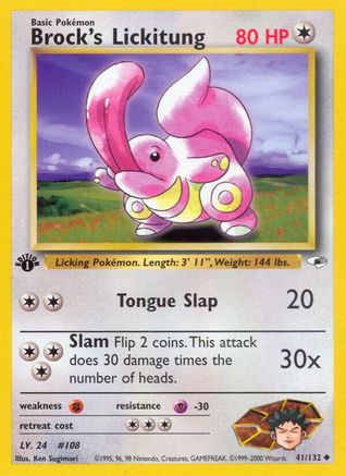 Gym Heroes  041/132 Brock's Lickitung  - 1st Edition - Uncommon