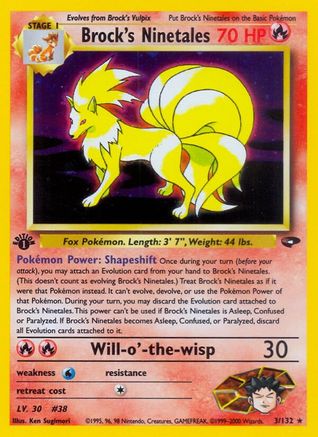 Gym Challenge  003/132 Brock's Ninetales  - Unlimited Holofoil - Holo Rare
