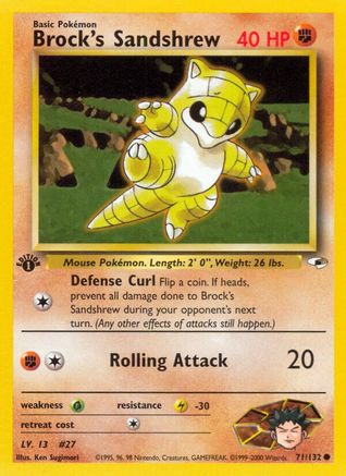 Gym Heroes  071/132 Brock's Sandshrew (71)  - 1st Edition - Common