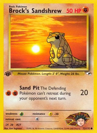 Gym Heroes  072/132 Brock's Sandshrew (72)  - Unlimited - Common