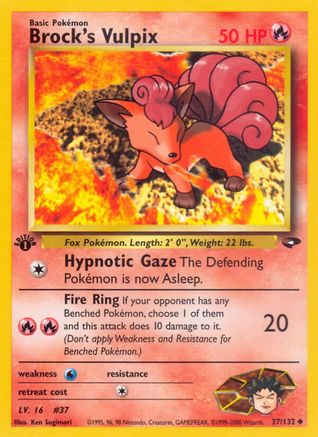 Gym Challenge  037/132 Brock's Vulpix  - 1st Edition - Uncommon