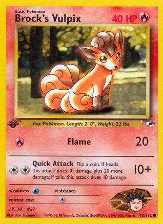 Gym Heroes  073/132 Brock's Vulpix  - 1st Edition - Common