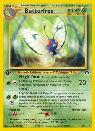 Neo Discovery  019/75 Butterfree  - Unlimited - Rare