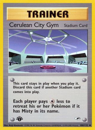 Gym Heroes  108/132 Cerulean City Gym  - 1st Edition - Uncommon