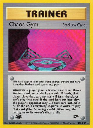 Gym Challenge  102/132 Chaos Gym  - 1st Edition - Rare