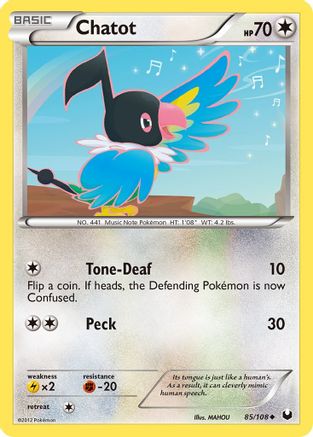 Dark Explorers  085 Chatot  - Reverse Holofoil - Uncommon