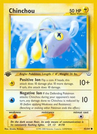 Neo Revelation  042/64 Chinchou  - 1st Edition - Common