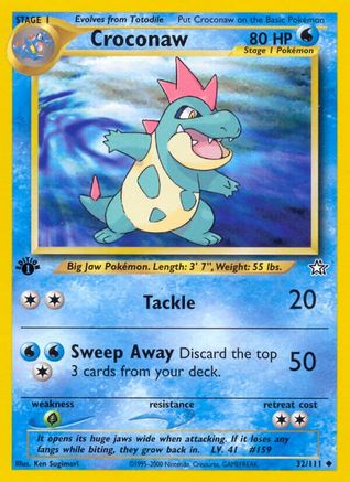 Neo Genesis  032/111 Croconaw (32)  - 1st Edition - Uncommon