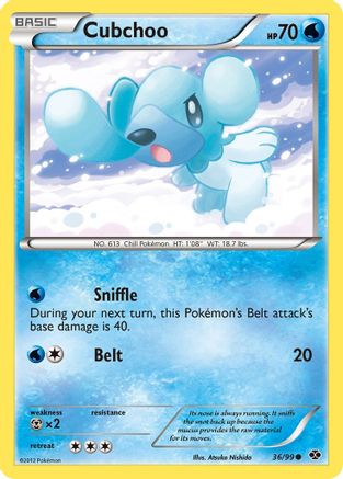 Next Destinies  036 Cubchoo  - Reverse Holofoil - Common