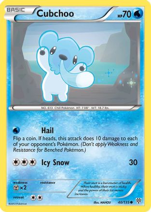 Plasma Storm  040 Cubchoo  - Reverse Holofoil - Common