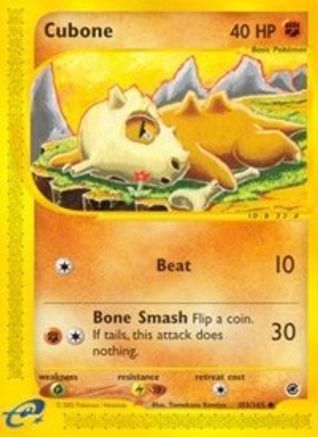 Expedition  103/165 Cubone  - Reverse Holofoil - Common