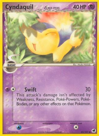 Dragon Frontiers  045/101 Cyndaquil (Delta Species)  - Common