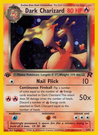Team Rocket  004/82 Dark Charizard (4)  - Unlimited Holofoil - Holo Rare