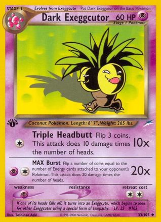 Neo Destiny  033/105 Dark Exeggcutor  - 1st Edition - Uncommon