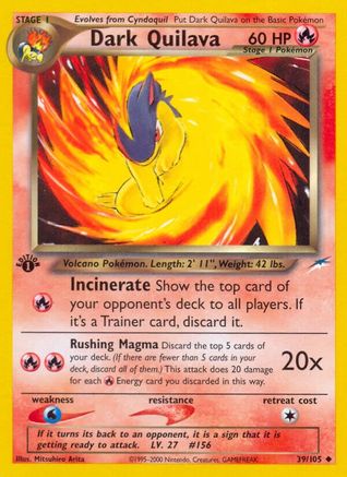 Neo Destiny  039/105 Dark Quilava  - 1st Edition - Uncommon