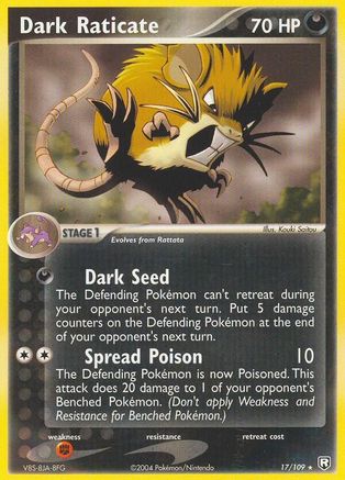 Team Rocket Returns  017 Dark Raticate  - Reverse Holofoil - Rare